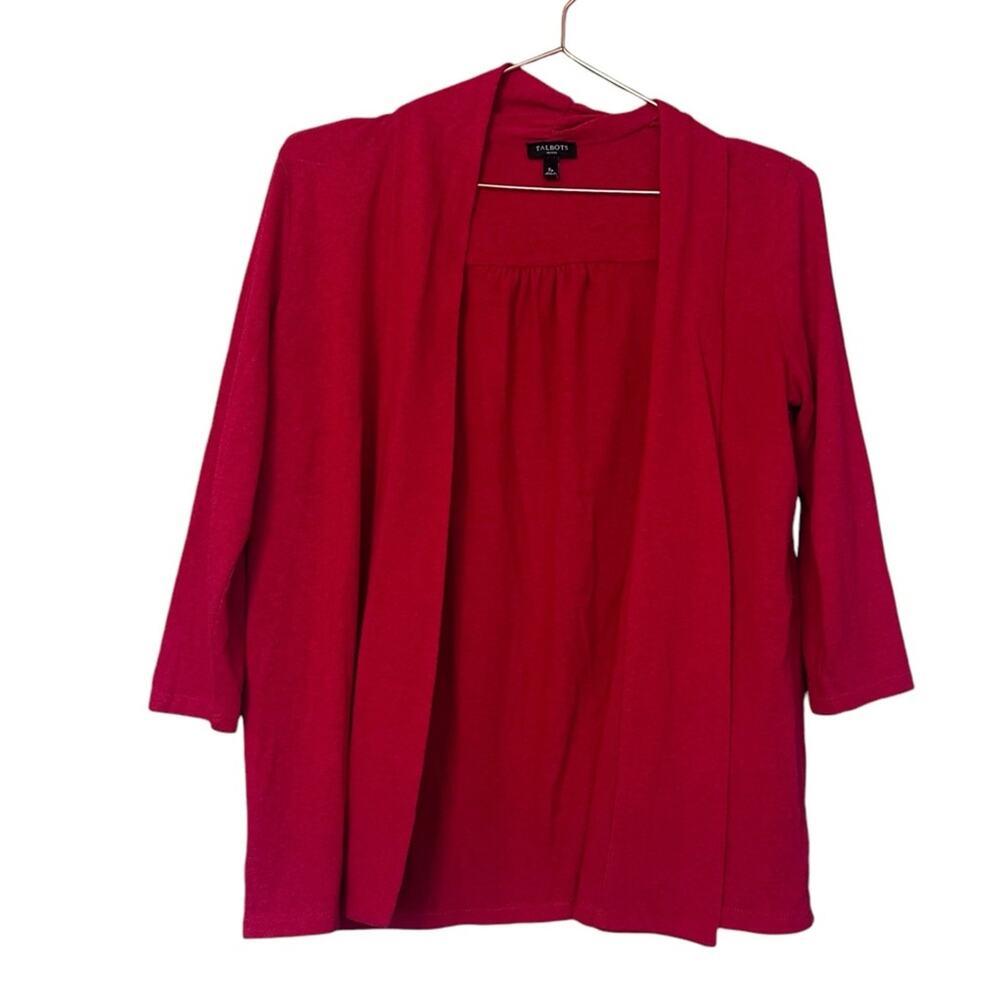 Talbots Red Open Front Cardigan Size small petite